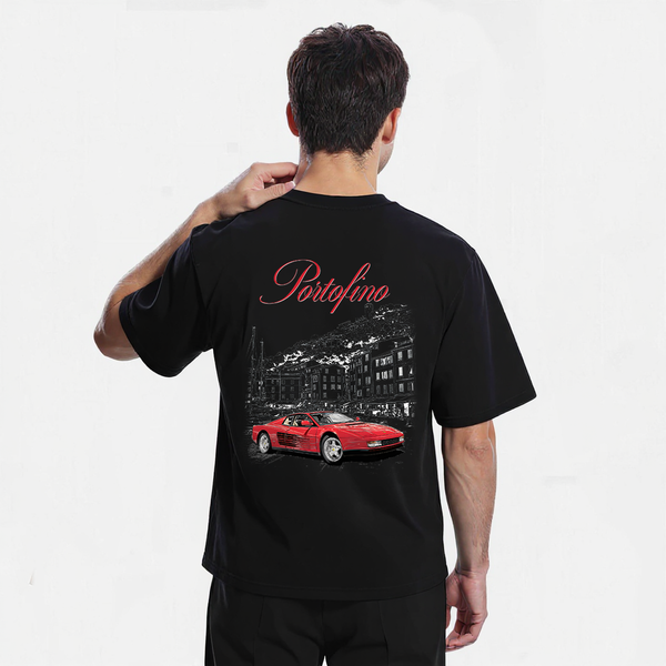 T-shirt ferrari Testarossa noir de dos