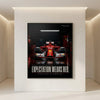 Poster Ferrari F14T Formule 1 2014 Tourismo encadré et présenté dans un intérieur contemporain