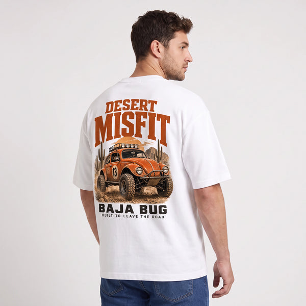 T-shirt Volkswagen Beetle Baja Bug Desert Misfit blanc porté de dos