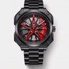 Reloj Porsche 911 de frente, esfera llanta 3D giratoria