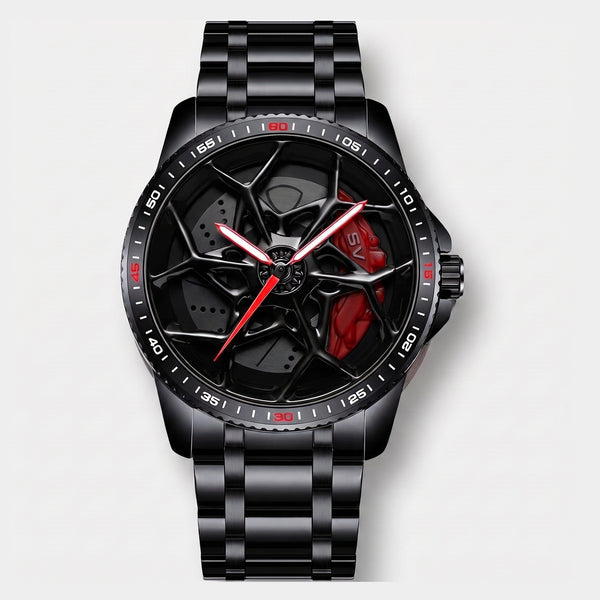 Reloj Lamborghini SV de frente, esfera llanta 3D giratoria
