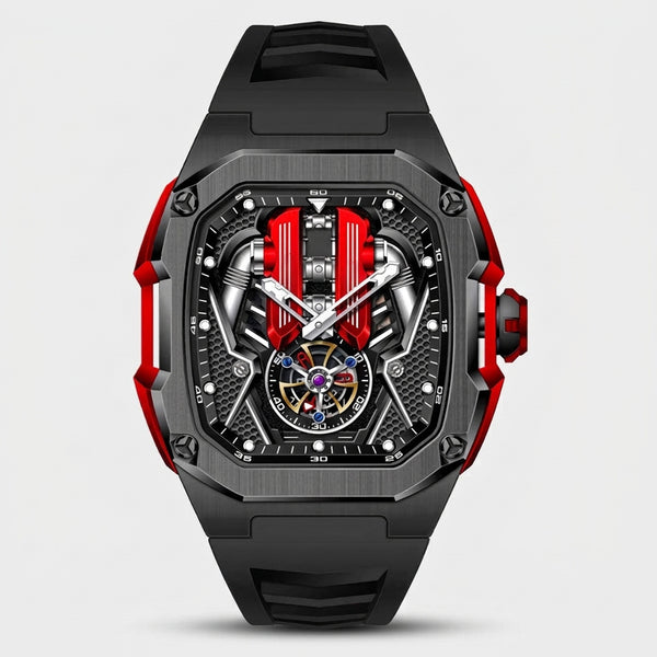 Reloj moteur V12 de frente, esfera de bloque motor de doce cilindros