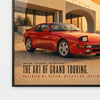 Vue rapprochée du poster Porsche 944 Grand Touring Tourismo imprimé sur papier