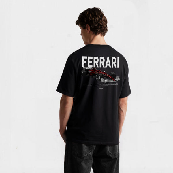 t-shirt noirF1 ferrari rouge de dos