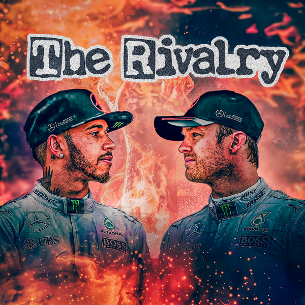 Toile F1 Lewis Hamilton et Nico Rosberg, face-à-face tendu, œuvre murale The Rivalry style pop art dramatique