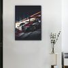 Toile Ford GT40 Gulf Legacy accrochée dans un salon design