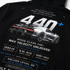 Design Bugatti Chiron 440 noir sweat, 440 plus bleu électrique lumineux, flocage haute définition, Tourismo Clothing Junior