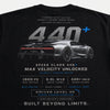 Design Bugatti Chiron 440 noir sweat, 440 plus bleu électrique lumineux, flocage haute définition, Tourismo Clothing Junior