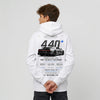 Sweat enfant Bugatti Chiron Super Sport blanc dos, design 440 km/h Built Beyond Limits, Tourismo Clothing