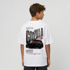 T-shirt enfant Nissan GT-R R35 blanc dos, design Godzilla Mode, The Night Knows The Name, Tourismo Clothing