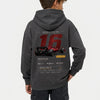 Sweat enfant Ferrari F1 Charles Leclerc 16 gris foncé dos, design Race ID 016, Tourismo Clothing
