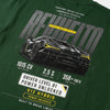 Design Lamborghini Revuelto vert forêt, flocage REVUELTO haute définition, V12 Hybrid, Tourismo Clothing Junior