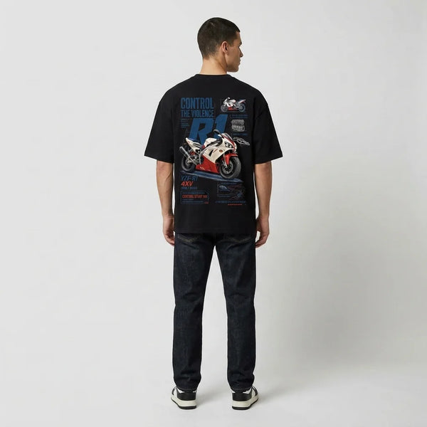 T-shirt Control the Violence Yamaha R1 Tourismo Clothing, vue supplémentaire.