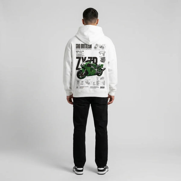 Sweat Grid Brutalism Kawasaki ZX-7R Tourismo Clothing, vue complémentaire.