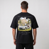 T-shirt noir oversize Concours Circle avec print dos aquarelle concours d'élégance, Tourismo Clothing