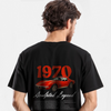 T-shirt noir Corvette 1970 avec design Stingray rouge dans le dos
