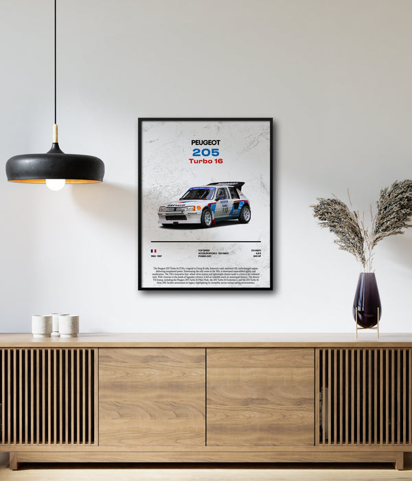 Póster Peugeot 205 Turbo 16