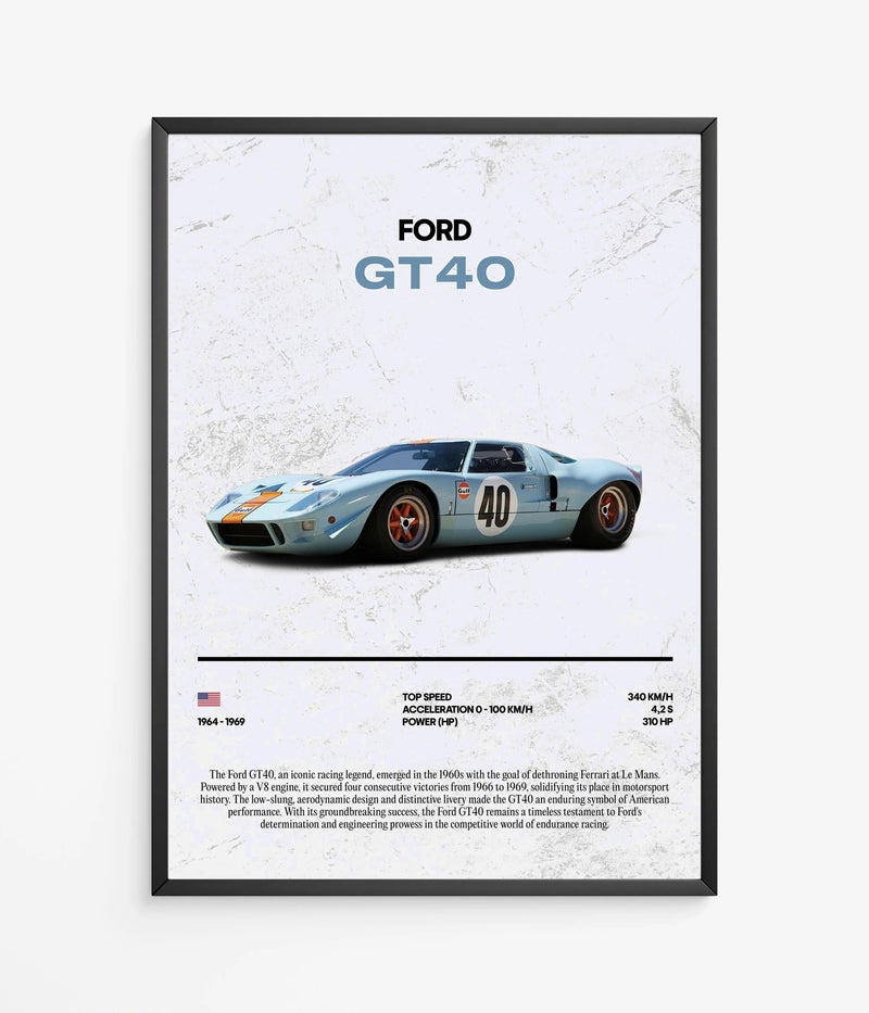 Póster Ford GT40, vista 2