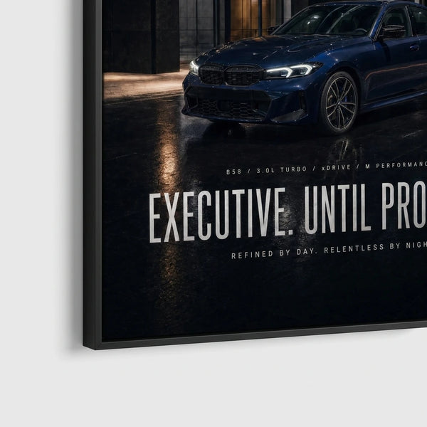 Vue rapprochée du poster BMW M340i G20 Tourismo imprimé sur papier