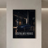 Poster BMW M340i G20 Tourismo encadré et présenté dans un intérieur contemporain