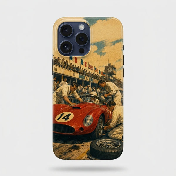 Coque iPhone Ferrari Le Mans Tourismo Clothing, design automobile premium inspire de l'endurance.