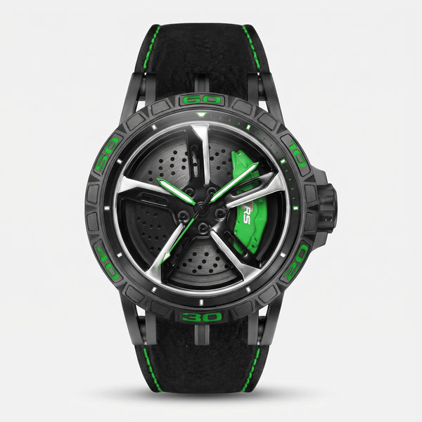 Reloj Audi RS 3, color negro y verde