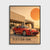 Poster Porsche 944 Grand Touring Tourismo avec coupé rouge et texte The Art of Grand Touring