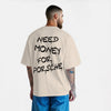 Camiseta Need Money For Porsche, color beige, vista trasera
