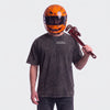 Camiseta The Ghost RS negra lavada vista de frente con el logo Tourismo