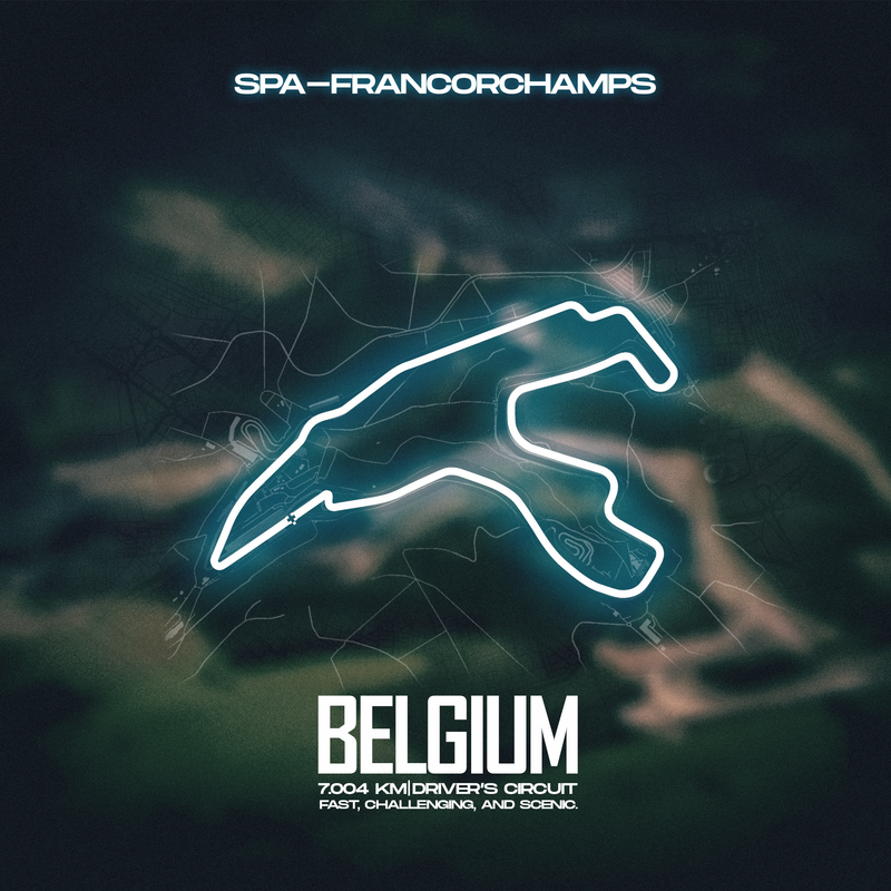 Lienzo Circuito F1 Spa-Francorchamps Bélgica, vista 2