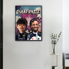 Lienzo F1 Chaos Smile Yuki Tsunoda y Daniel Ricciardo