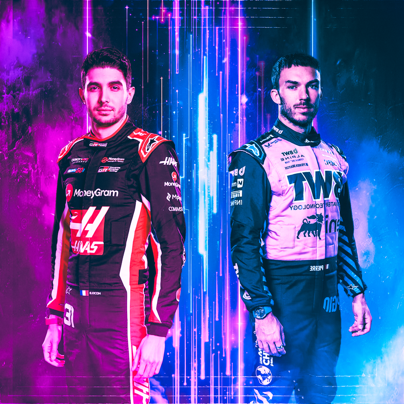 Lienzo F1 Esteban Ocon x Pierre Gasly Rivales de Sangre Fría, vista 2