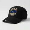 Vue de trois-quarts d’une casquette noire Nissan R34 Godzilla Mode Tourismo avec visière courbée