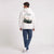 Sudadera con capucha blanca Jaguar D-Type Le Mans N°6: Born for Le Mans, vista de espaldas