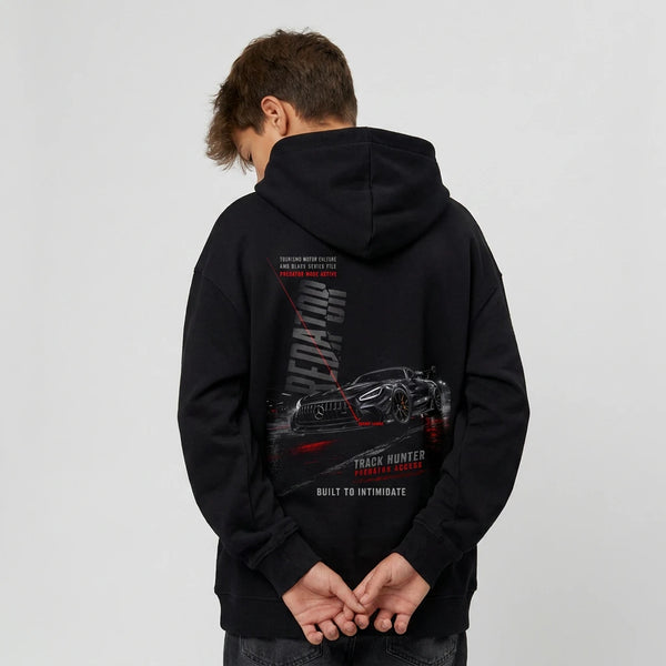 Sweat enfant Mercedes AMG GT Black Series noir dos, design Predator Mode, Built to Intimidate, Tourismo Clothing
