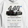 Design Bugatti Chiron 440 blanc sweat, 440 plus bleu électrique, flocage haute définition, Tourismo Clothing Junior