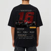 Design Race ID 016 noir, numéro 16 carbon rouge, flocage haute définition, Tourismo Clothing Junior