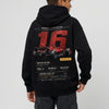 Sweat enfant Ferrari F1 Charles Leclerc 16 noir dos, design full-back Race ID 016, Tourismo Clothing
