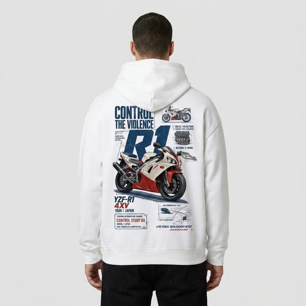 Sweat Control the Violence Yamaha R1 Tourismo Clothing, vue principale.