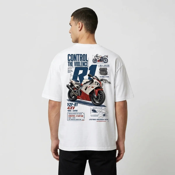 T-shirt Control the Violence Yamaha R1 Tourismo Clothing, vue principale.