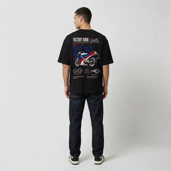 T-shirt Factory Born Honda RC30 Tourismo Clothing, vue supplémentaire.