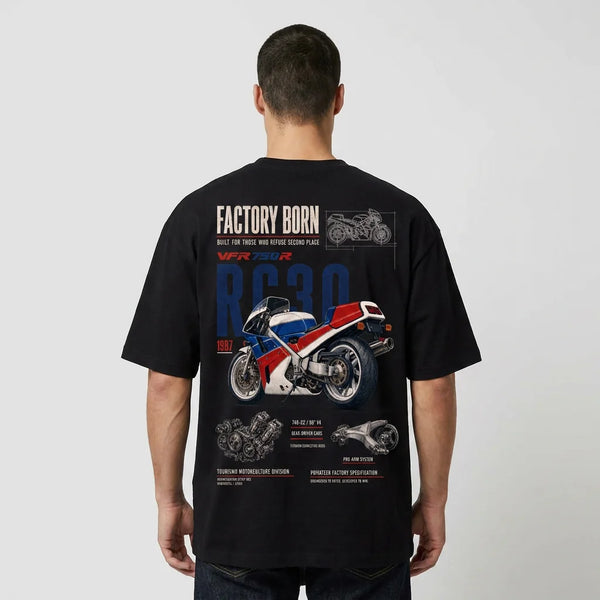 T-shirt Factory Born Honda RC30 Tourismo Clothing, vue alternative.