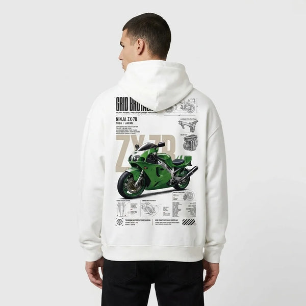 Sweat Grid Brutalism Kawasaki ZX-7R Tourismo Clothing, vue principale.