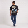 T-shirt Toyota Land Cruiser FJ40 Built Beyond Roads noir vu de dos
