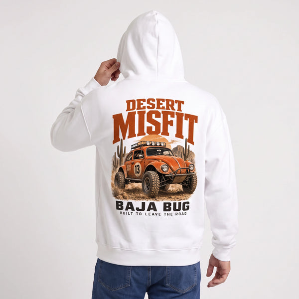 Sweat Volkswagen Beetle Baja Bug Desert Misfit blanc porté de dos