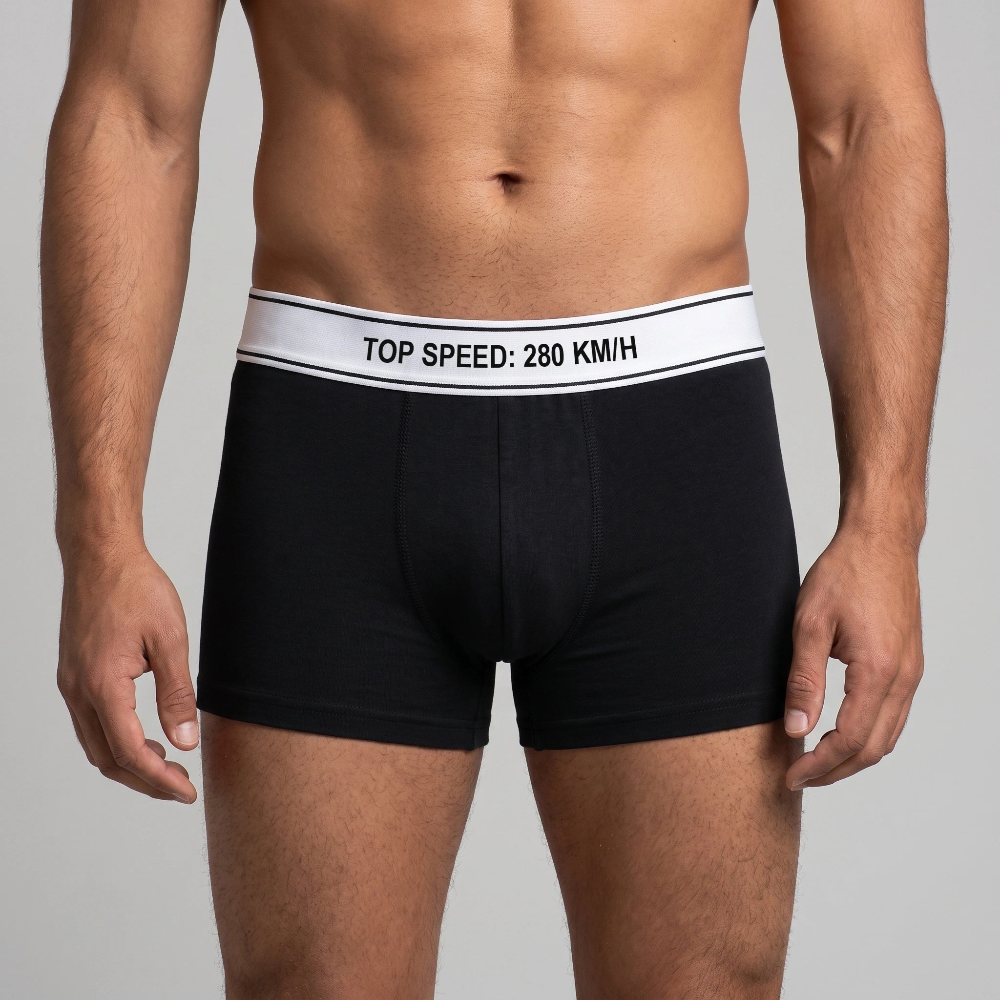 Gros plan sur la ceinture personnalisable TOP SPEED, exemple 280 KM/H